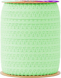 Mandala Crafts Mint Green Stretch Lace Soft Elastic Trim Roll - 55 Yards 1 Inch Wide Stretchy Frilly Picot Ribbon for Sewing Lingerie, Headbands, Underwear, and Crafts