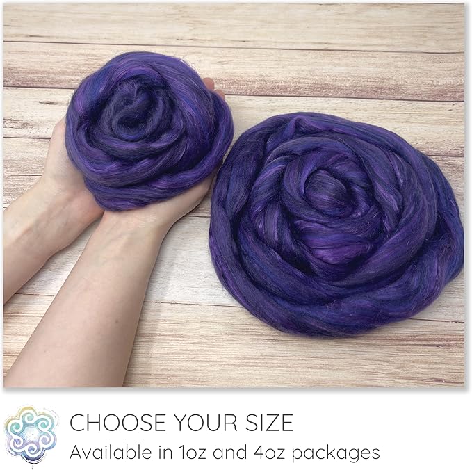 Merino Silk Luxe Tonal Designer Blend. Superfine Merino, Mulberry Silk, Tussah Silk. Top Roving for Spinning or Felting. Chestnut Velvet 4oz