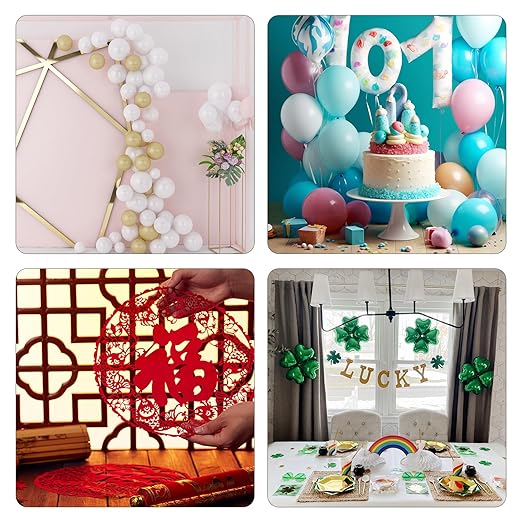 Two-Sided Adhesive Dots for Crafts, Balloons, Holiday Party Decorations, Clean Removable Non-Marking (500pc, Diameter :0.4IN)
