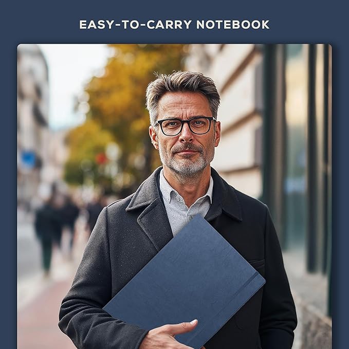 Beechmore Books A3 Sketchbook – 11.7x16.5 Premium Vegan Leather Bound Extra Large Sketch Book Hardcover, 160gsm 160 Perforated Ivory Pages, Blank Sketch Pad, Gift Boxed, Back Pocket, Ribbon Bookmark