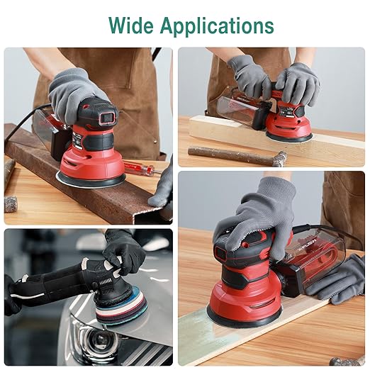 5-Inch 8-Hole Wet Dry Sanding Discs 800 Grit, Polyester Film Backed Heavy-Duty Hook and Loop Sandpaper for Random Orbital Sander, 50-Pack