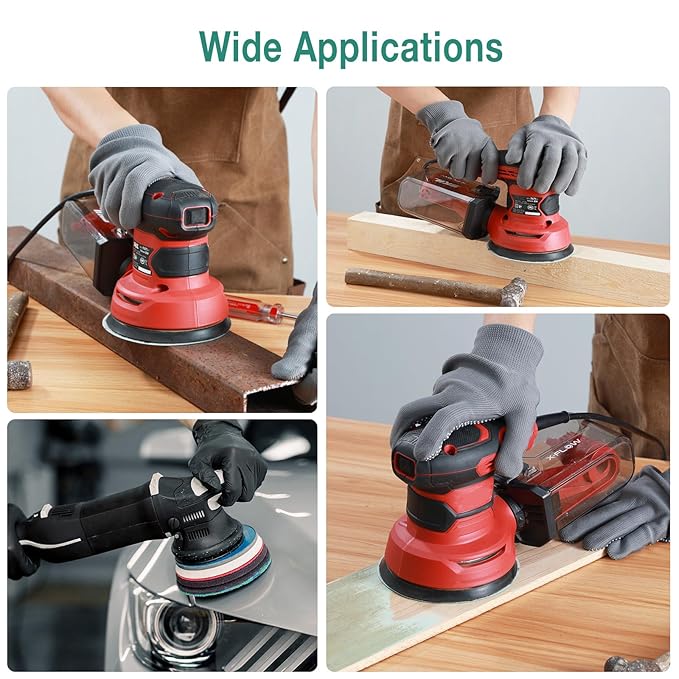 5-Inch 8-Hole Wet Dry Sanding Discs 100 Grit, Polyester Film Backed Heavy-Duty Hook and Loop Sandpaper for Random Orbital Sander, 50-Pack