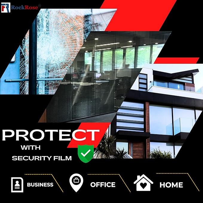 UV 99% VLT 5% Security and Safety 4 Mil Color Window Film Shatterproof Anti Shatter Tempered Glass Film for Home and Office Windows (VLT 5%, 24 in x 10 FT)