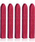 Yoption 5 Pcs Sealing Wax Sticks with Wicks for Wax Seal Stamps, Christmas Cards, Wedding Invitations, Wine Packaging, Gift Wrap, Envelopes (Wine Red)