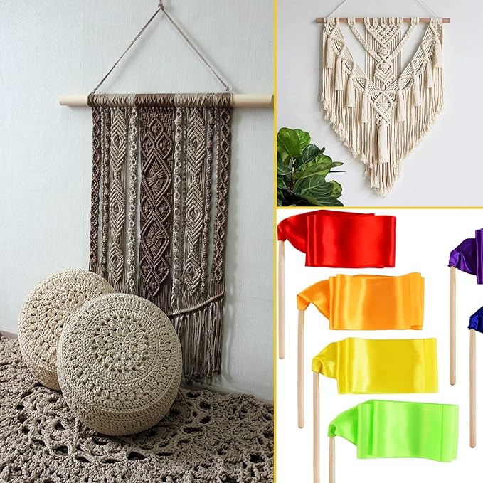 Wood Dowels Wooden Dowel Rods for Crafts, 10PCS 5/8 x 12 Round Macrame Wooden Sticks for Crafting, Unfinished Hardwood Sticks for Arts and DIYers, Tiered Cake Support and Wedding Ribbon Wands
