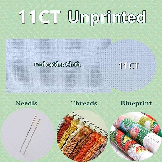 DMCXART Counted Cross Stitch Kits for Adults Needlepoint Kits Unprinted Cross Stitching Embroidery Kit 11CT Cross Stitch Supplies-Northern Lights Snow Dragon 18x18 inch