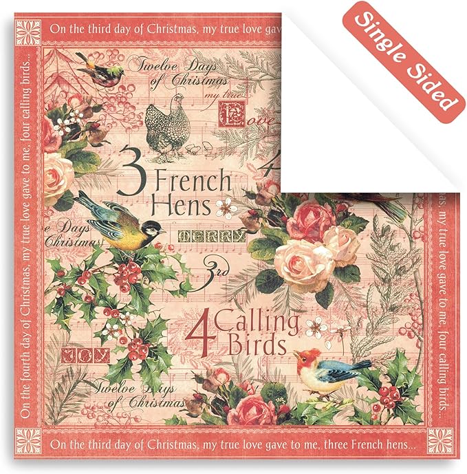 48 Sheets 24 Designs Scrapbook Paper Pad, 6"×6" Single-Sided Decopodge Craft Cardstock Paper,Scrapbooking DIY Decorative Background Cardmaking Supplies.Carols&Paintings