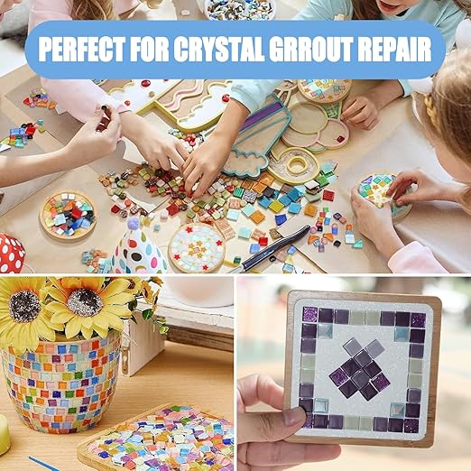 Mosaic Crystal Grout – Ultimate Grouting Solution & DIY Craft Essential for Mosaic Tile Projects, Handmade Art, & Home Decor (8.8oz)