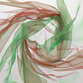 MECCANIXITY Iridescent Sheer Organza Fabric, 2 Yards x 59 Inches Solid Holographic Shiny Fabric Organza Cloth for Wedding, Curtains, Costume, Photo Background, Gradient Green Red