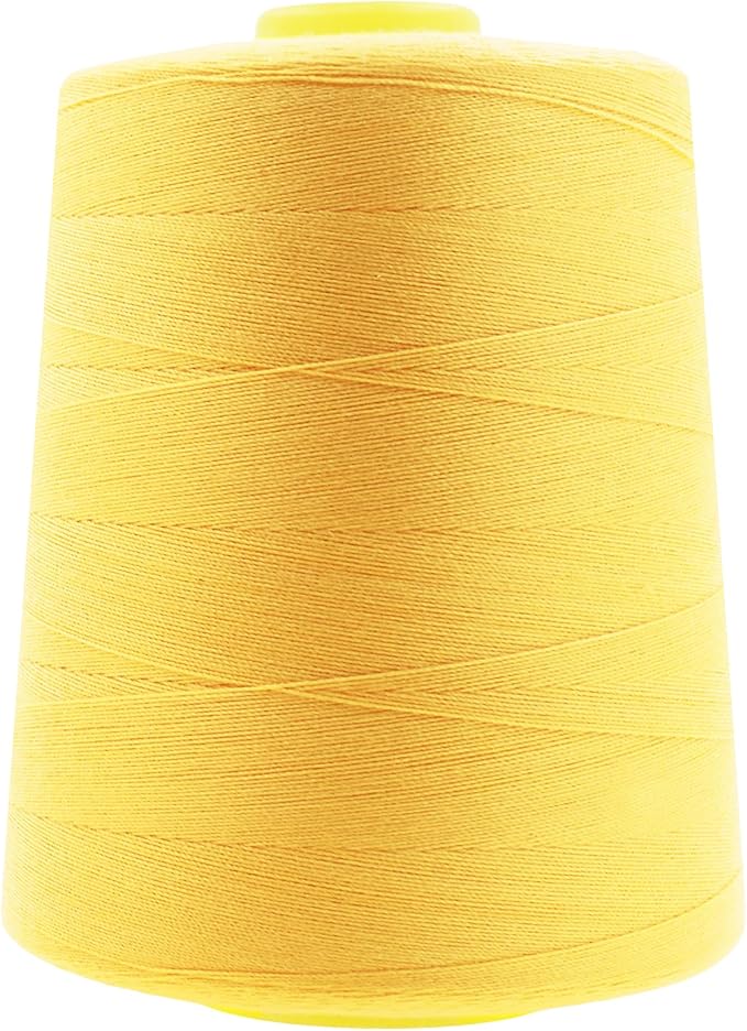 Mandala Crafts 4 Pack of Serger Threads Cones Spools - 20S/2 24000 Yards Polyester Butter Cream Threads for Sergers Machine and Overlock Quilting Sewing Machine