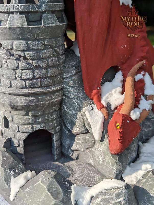 Dragon 3D Printed Dice Tower - Mythic Roll Collection - Unchained Games - Ascend to New Heights with your Rolls! (03.) Brown)