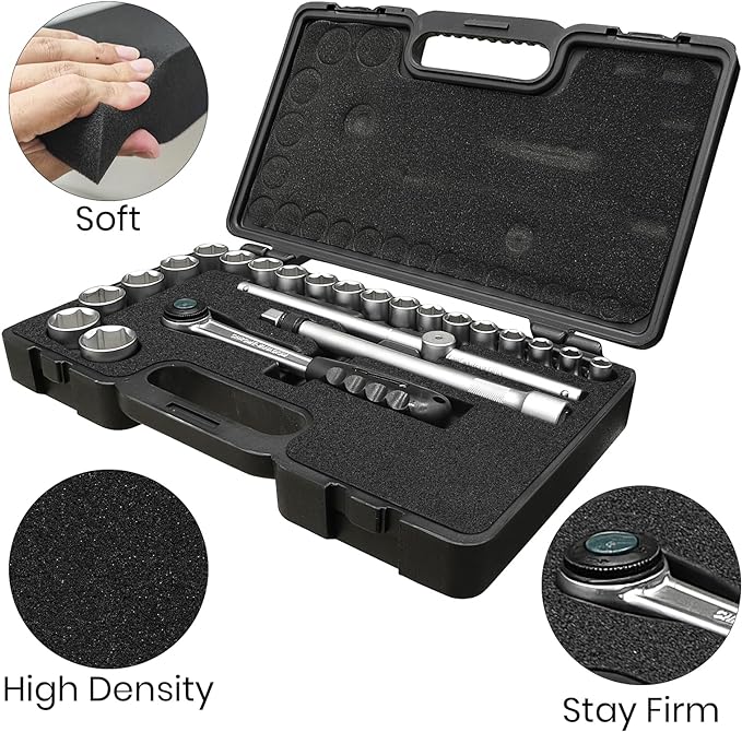 4 Pcs 16 x 12 x 1 Inches Packing Foam - Polyurethane Foam Sheet Foam Inserts for Cases Black Craft Foam for Packing Padding 1 Inch Thick for Camera Toolbox Storage