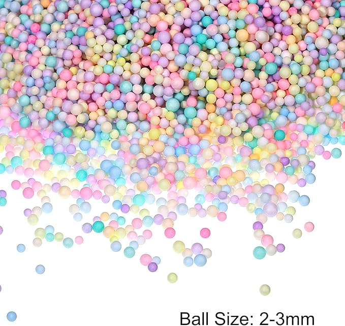 MECCANIXITY Foam Beads Foam Balls 2-3mm for Wedding and Party Decorations, Tiny Packing Balls, Arts DIY Crafts Supplies (Assorted Color,1 Pack Approx 8000pcs)