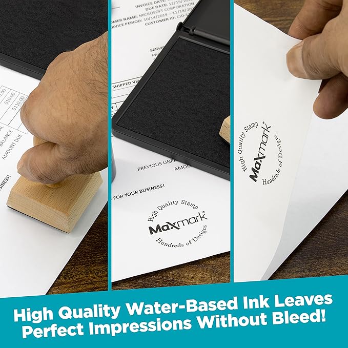 MaxMark Premium Refill Ink for self Inking Stamps and Stamp Pads, Blue Color - 2 oz.