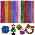 Eppingwin 200pcs Pipe Cleaners, Glitter Pipe Cleaners Craft Supplies, 10 Colors Chenille Stems for DIY Arts Crafts Project
