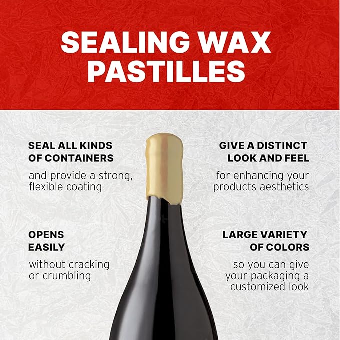 Blended Waxes, Inc. Bottle Sealing Wax, Pastille Wax Seal Beads For Wine, Beer, and Liquor Bottle Sealing, Seals Between 25-30 Bottles, 1 lb, Honey