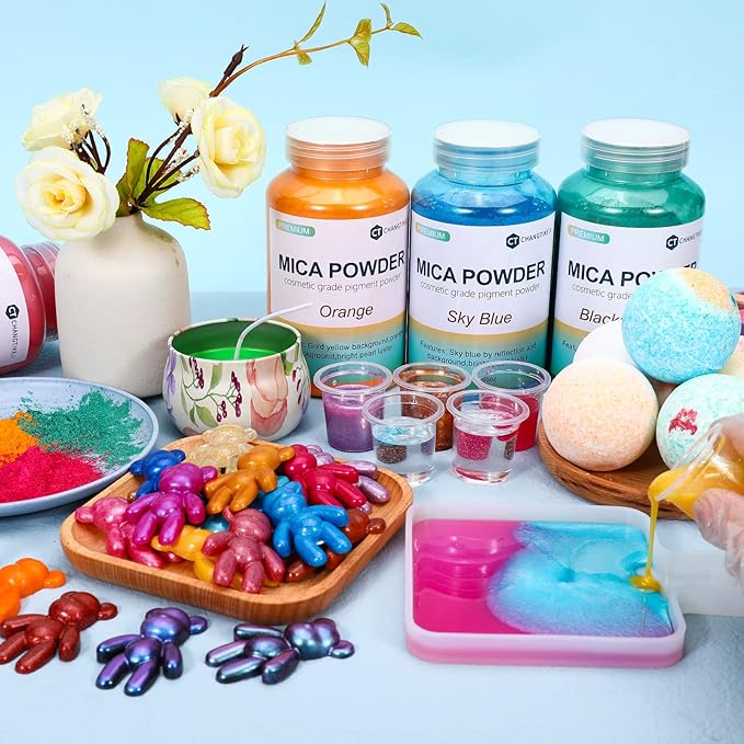 Mica Powder,7.05OZ（200g）,Canary Mica Powder Pigment for Epoxy Resin，Lip Gloss，Car Paint，Dye，Soap Making，Nail Polish,Epoxy Resin,Candle Making,Bath Bombs