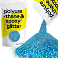 Hemway Polyurethane & Epoxy Resin Glitter 100g / 3.5oz Metallic Crystal Flake Additive for Flooring Jewelry Tumblers Glass Pigment - Ultrafine (1/128" 0.008" 0.2mm) - Ocean Blue Holographic