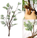39.3in Bendable Artificial Pine Tree Bark Branches Trunk Fake Wood Root Twigs Plants Vines Garland With Green Leaf For Wall Hanging Reptile Outdoor Home Room Jungle Halloween X'mas Decoration