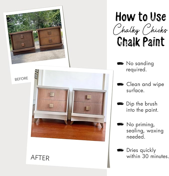 Chalky Chicks All-in-One Chalk Paint for Furniture or Cabinet - 4 Fl Oz - Matte Finish Gingers Blush Pink for Metal, Wood Furniture Paint - No Sanding All-in-One for Home Decor & Crafts, USA Made