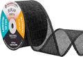 Mandala Crafts Black Burlap Ribbon 2 Inches Wide Jute Ribbons for Crafts - 20 Yds Roll Rustic Burlap Wrap Trim Ribbons for Wreaths Bows Wedding Party Decoration