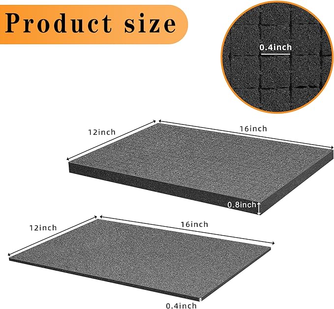 Sfcddtlg 8 Pieces Pick Apart Foam Insert- 2 Sizes Pick and Pluck Foam- Pluck Pre Cube Sheet Foam with Bottom Use for Board Game Box Cases Storage Drawer (16 Inch Long)