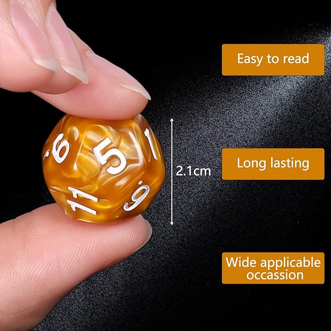 CiaraQ DND Polyhedral Dice (100pcs) with A Dice Bag Compatible with Dungeons and Dragons DND RPG MTG Role Playing Table Games (D12 dice, 10 colors-100 pcs)