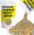 Hemway Polyurethane & Epoxy Resin Glitter 100g / 3.5oz Metallic Crystal Flake Additive for Flooring Jewelry Tumblers Glass Pigment - Chunky (1/40" 0.025" 0.6mm) - Gold Silver Holographic
