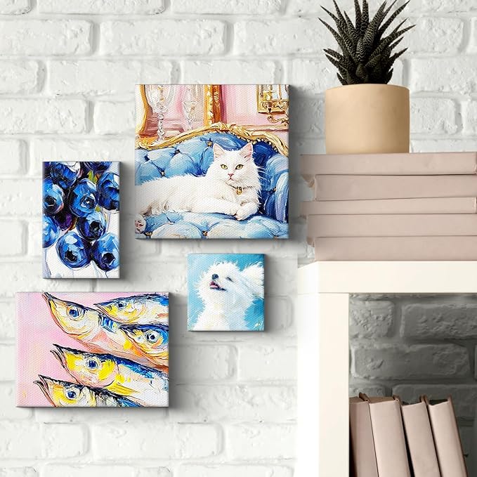 PHOENIX 6x8 Inch 6 Pack Artist Canvas - Small Stretched Canvases for Painting - 3/4 Inch Profile, 100% Cotton 11 Oz. Gesso Primed White Blank Professional Canvas Oil & Acrylic Paints