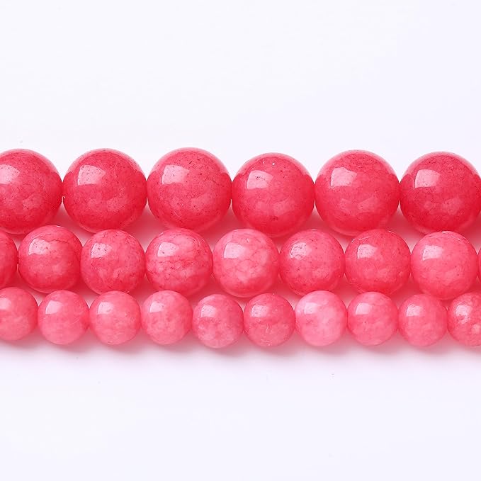 45PCS 8MM Natural Red Rhodonite Jade Stone Beads Round Loose Stone Beads for Jewelry Making DIY Energy Stone Healing Power Bracelet 15"