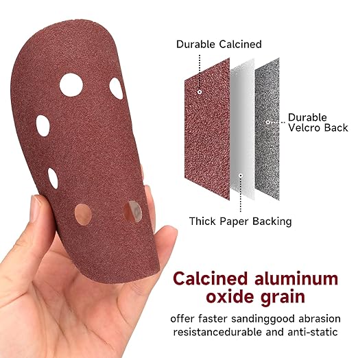 100 PCS 5 Inch Sanding Discs 320 Grit, Round Hook and Loop Sandpaper for Random Orbital Sander