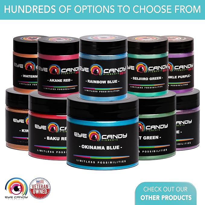 Eye Candy Pigments Premium Green Mica Powder - Green Onion (50gr) - for Epoxy, Resin, Soap, Paint, Woodworking, Acrylic Pouring, Bath Bombs, Fishing Lures - DIY Arts and Crafts Additive