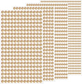 1799 Pcs 4 Sheets Rhinestone Stickers 3/4/5/6 mm Self Adhesive Rhinestones Gems for Face Eyes Makeup Hair Body (Light orange-3/4/5/6mm)