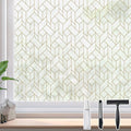 DKTIE Geometric Art Stained Glass Window Film Bathroom Window Privacy Film Frosted Glass Static Clings Non Adhesive with Installation Tools, Modern Home Improvement Style (S120, 17.7'' x 78.7'')