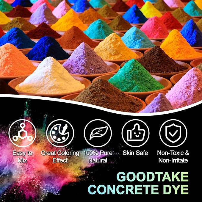 GOODTAKE Concrete Pigment, Wine Red Iron Oxide Powder, Concrete Cement Dye Color Pigment for Pastel, Tile, Paint, Mortar, Clay, Lime, Grout, Bath Bombs Coloring (Wine Red, 8 oz)