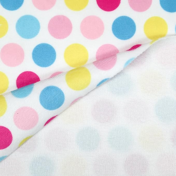 kullaloo Plush Fabric | Printed Minky Fabric for Sewing Hula DOTS Pink Blue | Super Soft Cuddle Material | 39.5x29.5 | Plushies, Baby Blankets, Pillows, Dog Beds, Beanies, Baby Accessories, Apparel