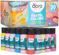 Acrylic Pouring Paint Set | 30 Vibrant Colors Including An Array Of Metallic, Neon & Pastel Paints | Pre Mixed, Ready to Use, High Flow Paint For Canvas, Paper, and More | 2 Ounces Per bottle (Pastel