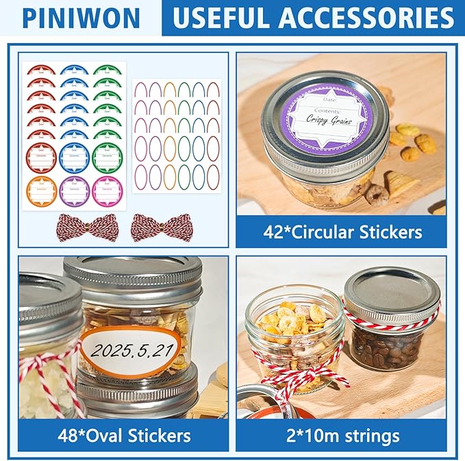 40 Pack Mason Jars 4 oz with Regular Lids and Bands, Mini Canning Jars, Small Glass Jars for Jam Jelly Honey Crafts Wedding Favors