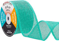 Mandala Crafts Turquoise Burlap Ribbon 2 Inches Wide Jute Ribbons for Crafts - 20 Yds Roll Rustic Burlap Wrap Trim Ribbons for Wreaths Bows Wedding Party Decoration