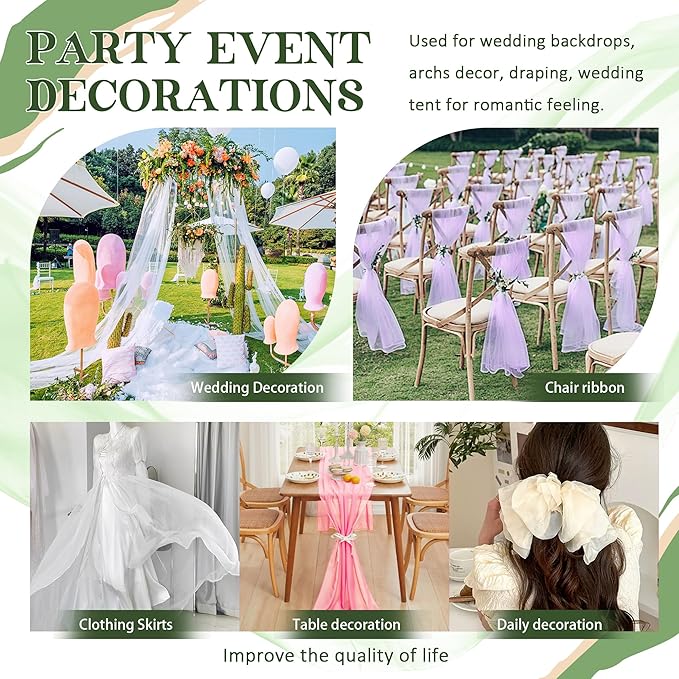 Horbaunal Dusty Sage Chiffon Fabric by The Yard, 1 Yard Continuous Sheer Fabric 59" Wide Soft Draping Fabric for Wedding Arch Draping Party Backdrop DIY Sewing