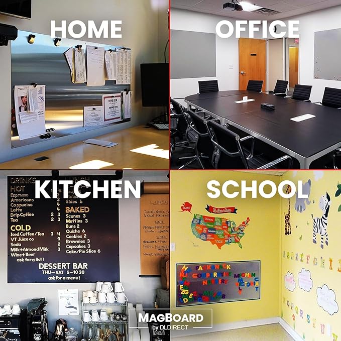 Diamond Life Magnetic Board - Memo & Vision Board for Home, School & Office - Magnet Board for Kids - Pre-drilled Mounting Screws Included (Stainless Steel 24"x72")