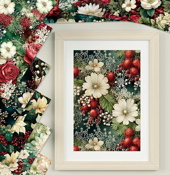 YASMEN Floral Scrapbook Paper Pad - Flower Patterned Cardstock Pads, 6x6 Single-Sided Craft Paper for Card Making, Scrapbooking, Greeting Cards, Junk Journal, Planners, Art Collage - 24 sheets