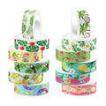 Summer Washi Tape 12 Rolls Aloha Masking Tape Hawaiian Theme Decorative Paper Stickers Flamingo Lemon Watermelon Tape Sticker,for DIY Crafts and Scrapbooking
