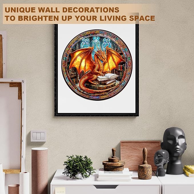 Wooden Puzzles for Adults, Dragon Wooden Puzzle,Magic Wooden Jigsaw Puzzles, Gifts for Family or Friends for Any Holiday.(8.5 * 8.5 in 100pcs)