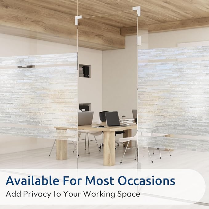 rabbitgoo Window Privacy Film, No Glue Frosted Glass Film, Static Cling UV Blocking Non Adhesive Reusable Heat Control Window Vinyl Clings for Home, Office, Frosted Silk, 23.6 x 78.7 Inches