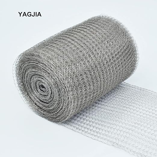 Wire Mesh for Mice Control, 5" x 33FT Stainless Steel Wool, Double Layer Rodent Mesh Barrier, Stainless Steel Mesh Hole Filler, Flexible Stretchy for Garden House and DIY