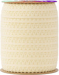 Mandala Crafts Cream Stretch Lace Soft Elastic Trim Roll - 55 Yards 1 Inch Wide Stretchy Frilly Picot Ribbon for Sewing Lingerie, Headbands, Underwear, and Crafts