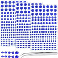 Self Adhesive Face Gems and Pearls for Makeup, Festival Jewels, Hair Gems Pearls, 3/4/5/6/8 mm Round Rhinestone Stickers for Face, Eye, Makeup, Body, Crafts 591Pcs (17_Dark Blue)