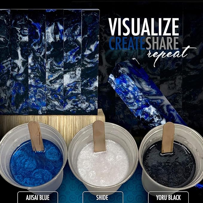 Eye Candy Pigments Premium Blue Mica Powder - Ajisai Blue (50gr) - for Epoxy, Resin, Soap, Paint, Woodworking, Acrylic Pouring, Bath Bombs, Fishing Lures - DIY Arts and Crafts Additive