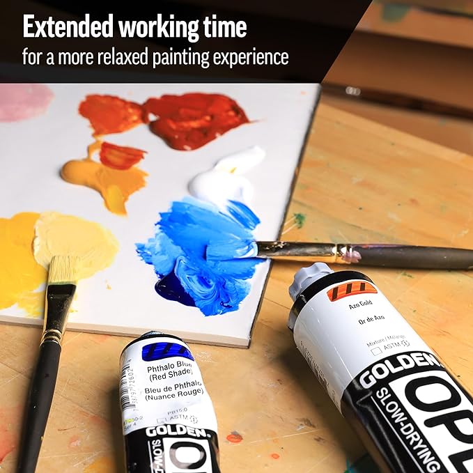 OPEN Slow-Drying Acrylics by GOLDEN, Cobalt Teal, 2 fl oz. tube, Professional Acrylic Paint, Semi-Opaque